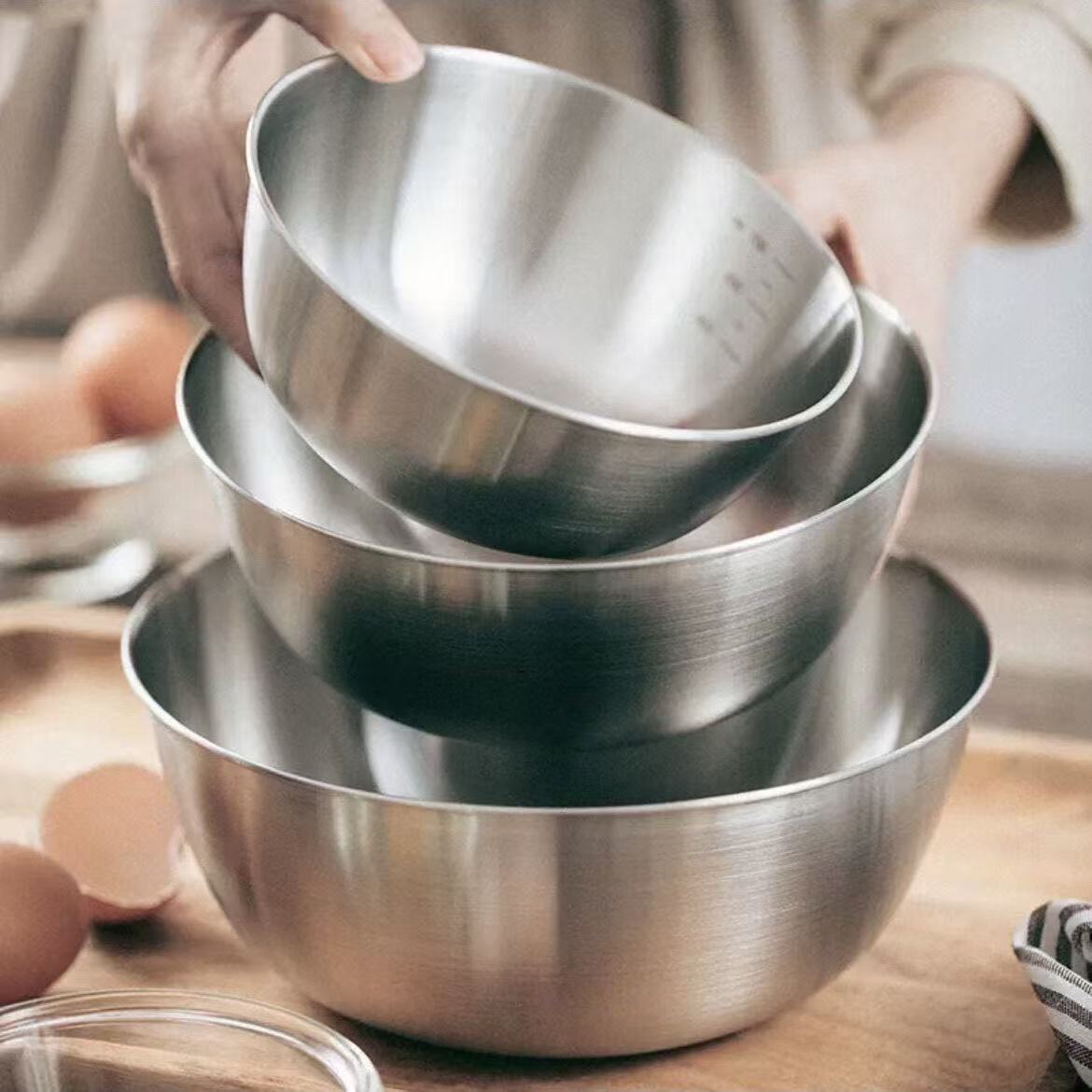316不锈钢沙拉盆碗家用厨房凉拌料理食品级打蛋和面水果烘焙