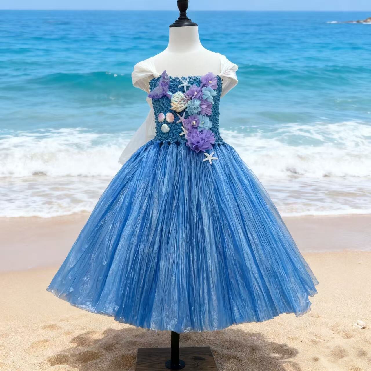 环保服装儿童时装秀公主裙幼儿园亲子走秀服装手工美人鱼环保衣服