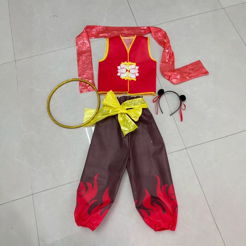 六一哪咤魔童降儿童衣服DIY手工塑料袋环保演出男女孩幼儿园亲子