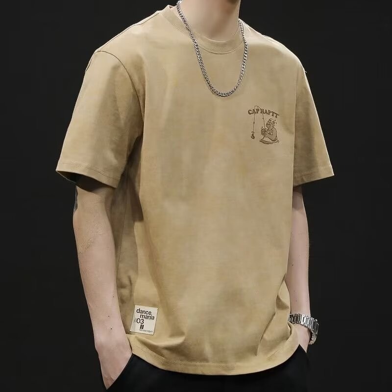 夏季重磅T短袖t恤男士宽松大码潮牌夏季2025新款衣服男款男装体恤