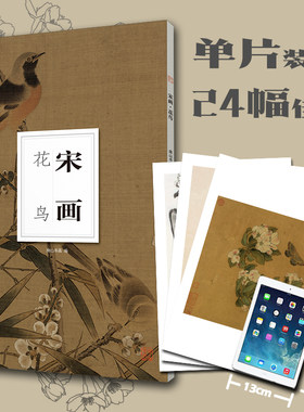 宋画花鸟南山册页 宋画高清图临摹正8开散页装帧可装裱可装饰收藏 宋代名家工笔写意花鸟画小品 中国画花鸟画册页经典范本正版书籍