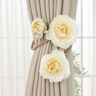 牡丹花朵窗帘扣捆绑带随意弯曲白纱门帘收纳扎绳束带创意收拢神器