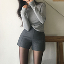 辣妹百搭打底三分裤 高腰包臀灰色呢子靴裤 女秋冬2025韩版 毛呢短裤