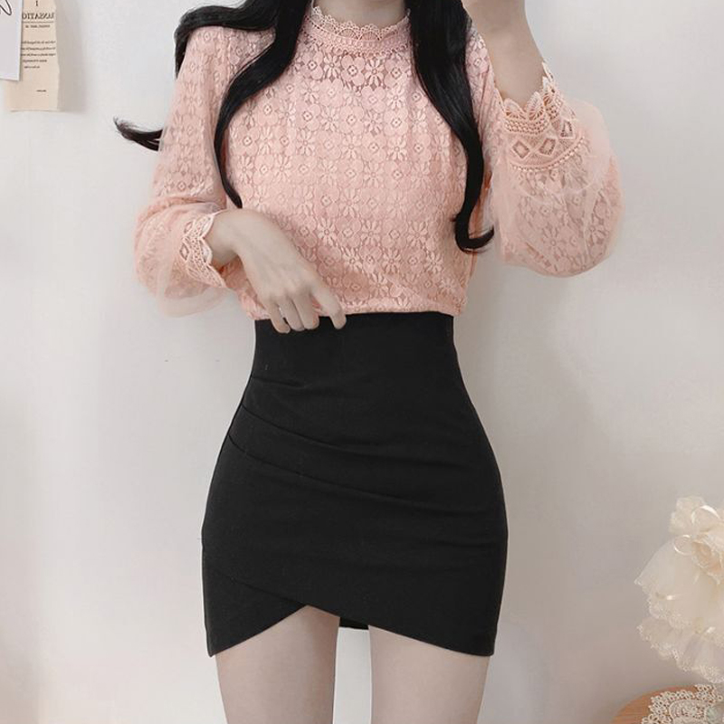 黑色褶皱不规则裹裙短款女秋2021新款高腰紧身弹力一步裙包臀短裙