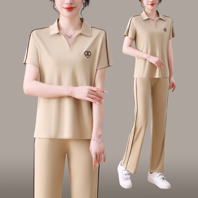 2025夏季新款运动套装女薄款时尚洋气宽松休闲卫衣两件套冰丝短袖