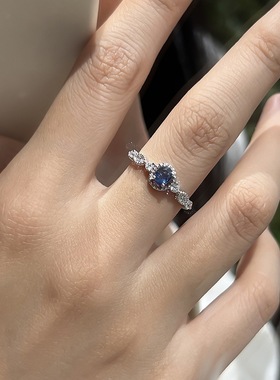 佩珠珠宝复古蓝宝石戒指