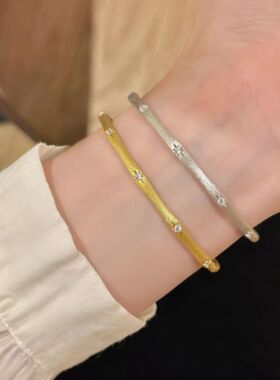 【隽永】S925纯银拉丝缎带手镯精致高级小众设计感轻奢百搭银手镯