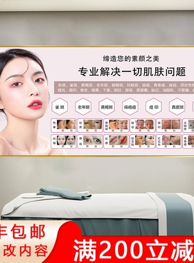 问题皮肤管理挂画斑敏痘肌肤美白