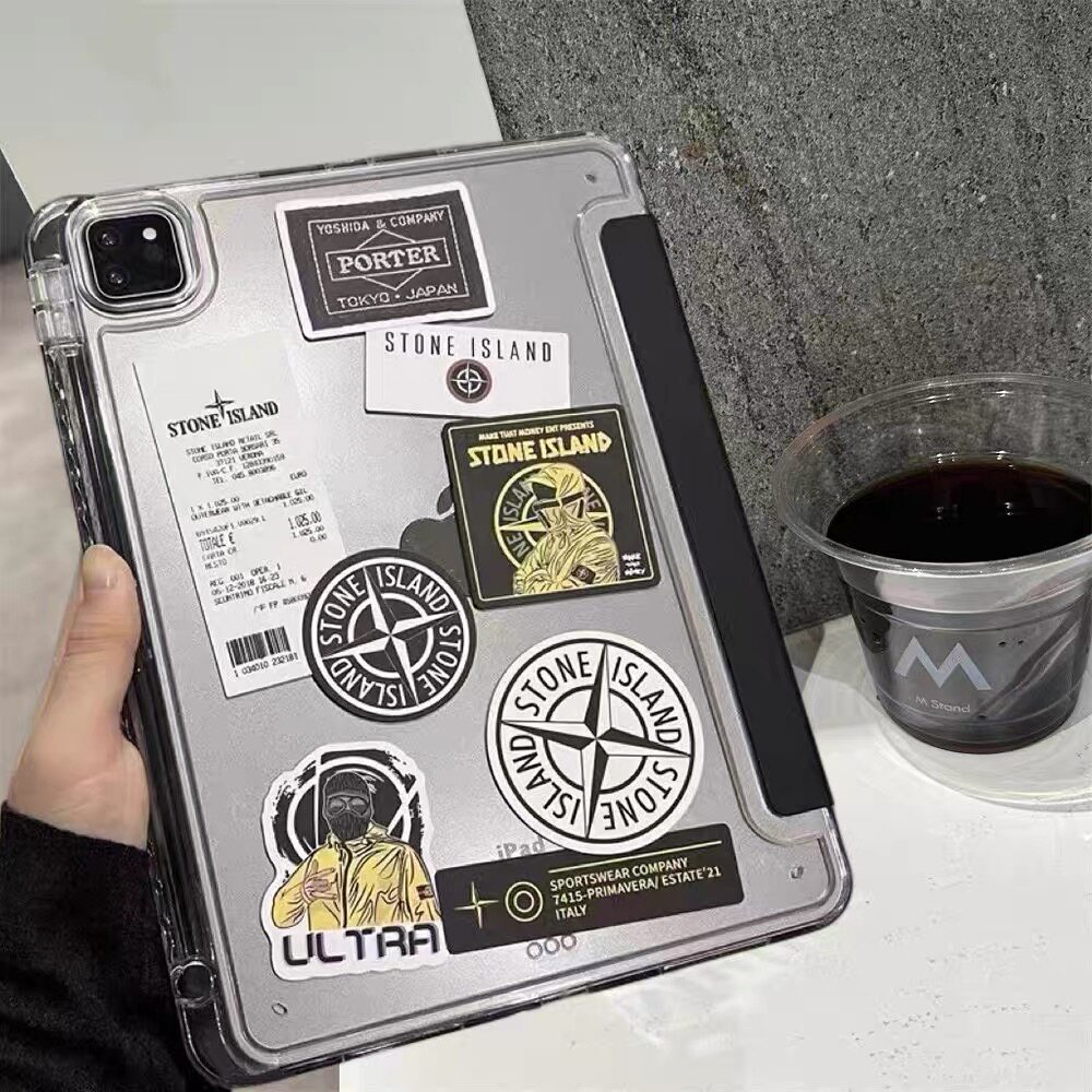 DIY石头岛贴纸适用华为2025保护套Pro11高透13.2亚克力12.2三折MatePad11带笔槽air11.5潮牌10.8防摔12