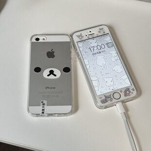 大脸轻松熊表情适用17苹果18ProMax手机壳iPhone12全包14可爱13Pro软15Promax防摔11保护套8女X软6情侣5s/se