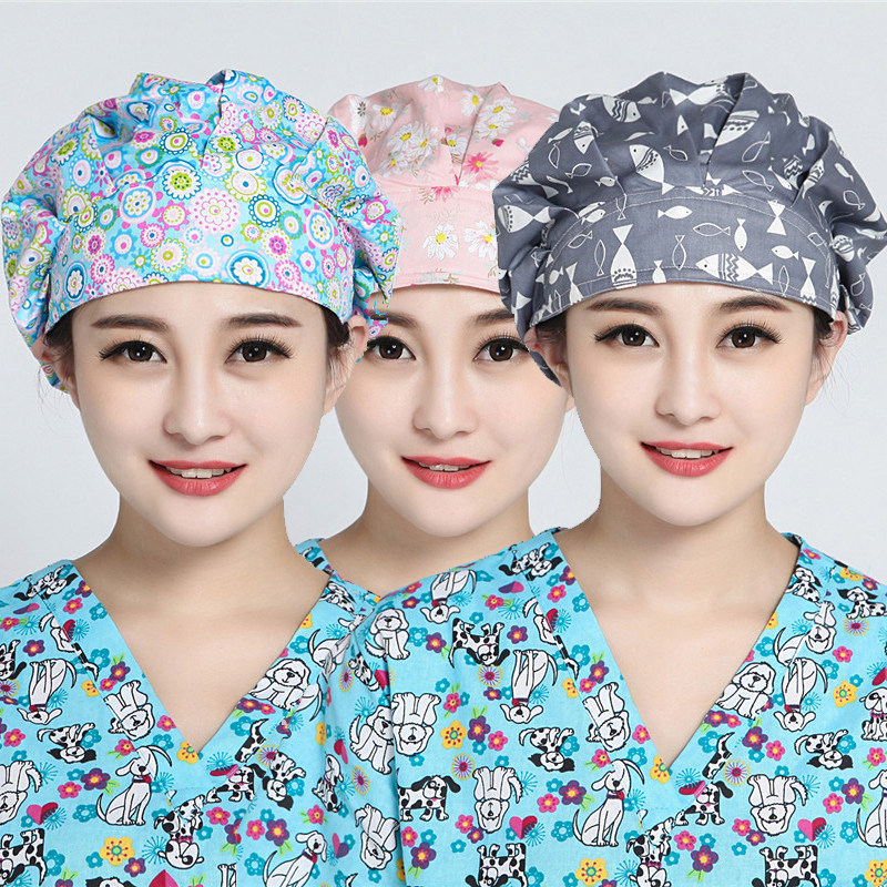 印花帽全棉印花柔软透气工作帽子