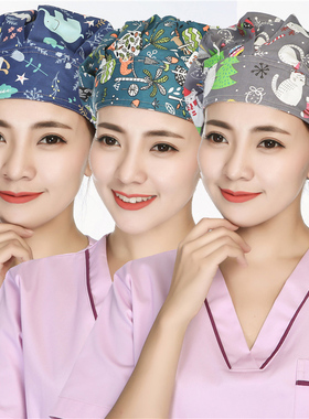 女款卡通透气防油烟厨师贝雷帽