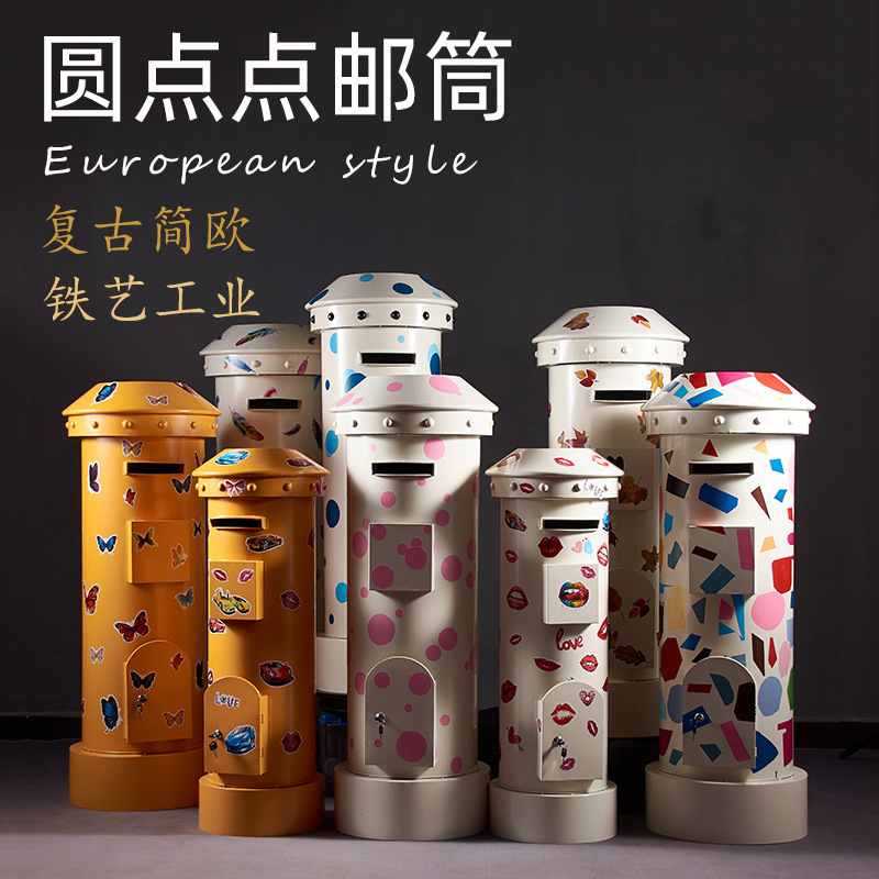 复古风铁艺邮筒创意装饰拍摄道具