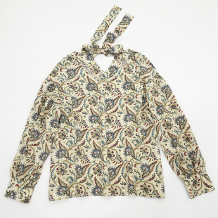 御兰蒹葭双绉蚕丝背后风景系带2021衬衫 限时折扣 SUL古典风格