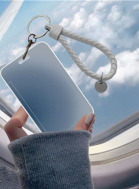 简约蓝色渲染公交卡保护套学生饭卡校园门禁地铁门卡套钥匙扣女