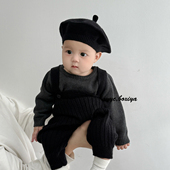 韩版 宝宝帽子秋冬毛线帽男女童冬款 南瓜帽小月龄贝雷帽针织保暖帽