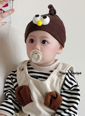 婴儿帽子春秋季0-3-6-12个月宝宝薄款新生儿无骨卤门纯棉胎帽满月