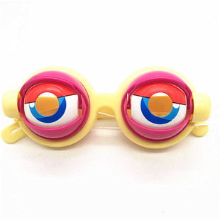 疯狂 眼睛玩具奇特创意搞笑助兴道具眼镜拉线会眨眼儿童搞怪眼镜