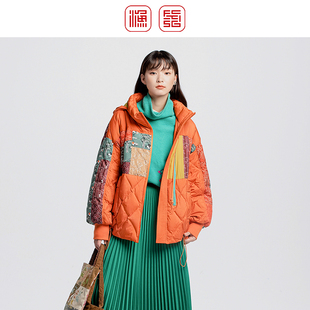 冬季 羽绒服女款 鸭绒带帽羽绒外套百搭FGGD5011 年新款 渔牌女装