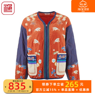 丝棉复古中国风短款 秋冬季 外套FGGC4028 棉服女年新款 渔牌女装