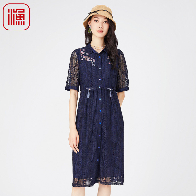 渔女装蕾丝连衣裙女春季