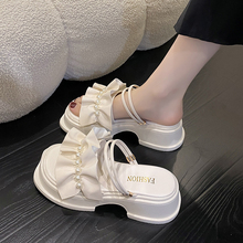 两穿凉鞋女2025夏季新款仙女风配裙子厚底外穿拖鞋罗马沙滩凉拖鞋