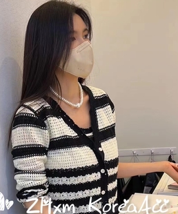 韩国queen家精致时尚不规则珍珠叠加爱心吊坠项链天然大珍珠颈链