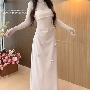 甜酷风粉色立体蝴蝶结吊带抹胸连衣裙女春夏季辣妹收腰显瘦裙子潮