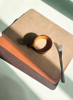 餐垫防水防油免洗隔热垫皮革桌垫双面可用酒店家用餐桌垫轻奢高级