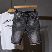 牛仔短裤 夏季 薄款 男士 5分中裤 2025年新款 潮流帅气修身 子 刺绣马裤