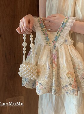 女童夏季连衣裙2026新款儿童宝宝夏装公主裙洋气法式碎花背心裙子