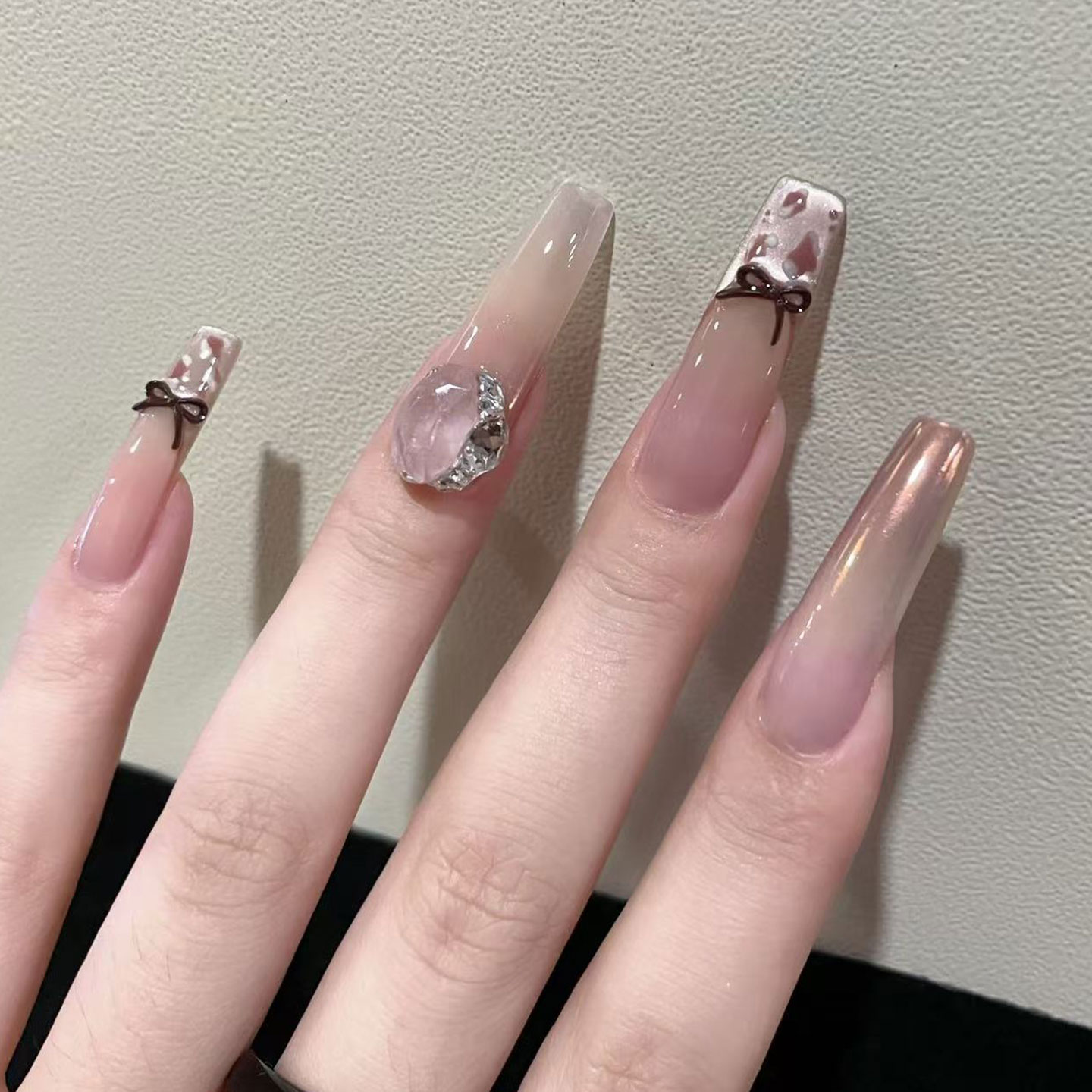 米粽豹纹高级显白手工穿戴甲