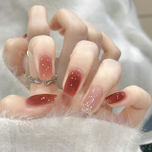 桃花梦冰透水润穿戴甲随取随戴