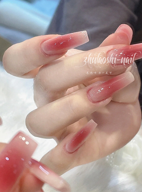 长梯气质显瘦显白喷枪腮红甲磨砂温柔辣妹美甲纯手工可拆卸穿戴甲