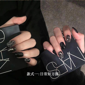 妖姬黑丝姑娘假指甲贴片纯手工