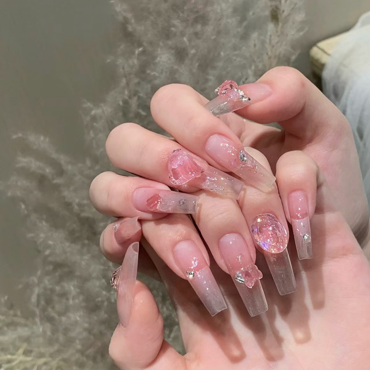 仙女裸色穿戴甲可拆卸梦幻高闪