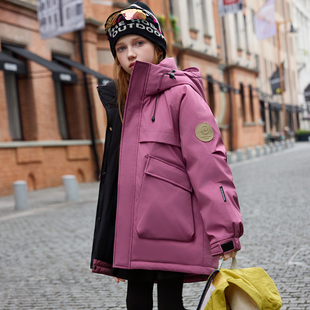 儿童羽绒服女童中长款2025冬季新款洋气男大童小学生加厚保暖外套