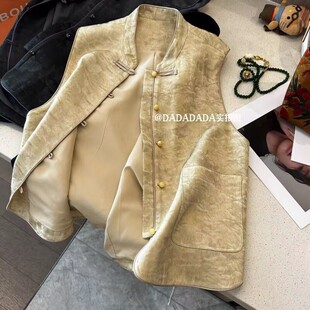 气质百搭重工刺绣盘扣提花外套300斤 春夏时尚 新中式 国风马甲大码