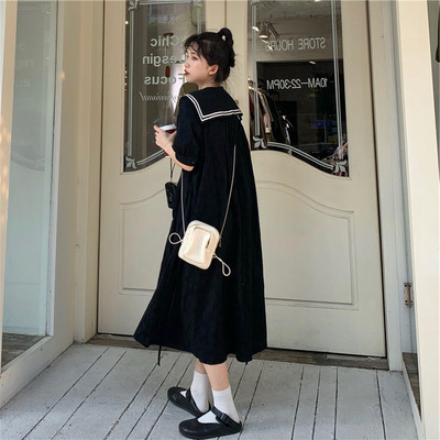 夏季新款宽松学院风不良jk长裙女