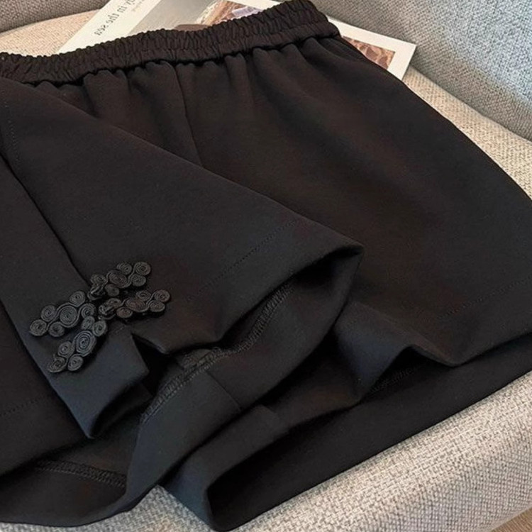 新中式国风高腰阔腿大码短裤女2025年夏季新款薄款宽松显瘦300斤