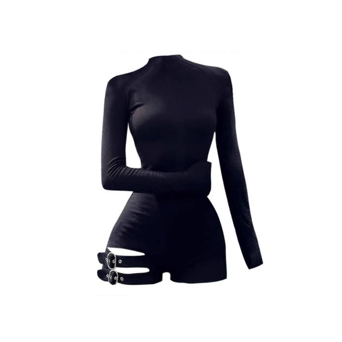 性感辣妹绑带大码连体短裤300斤