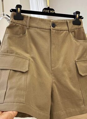 大码欧货牛仔工装短裤高腰休闲夏