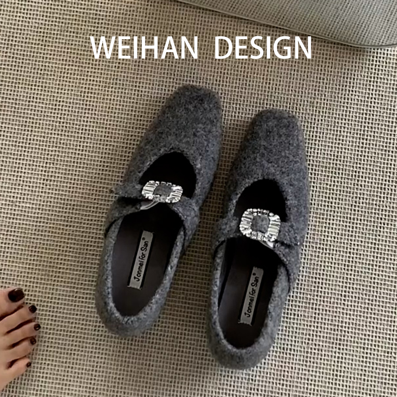 羊皮版！法式水钻毛毛鞋