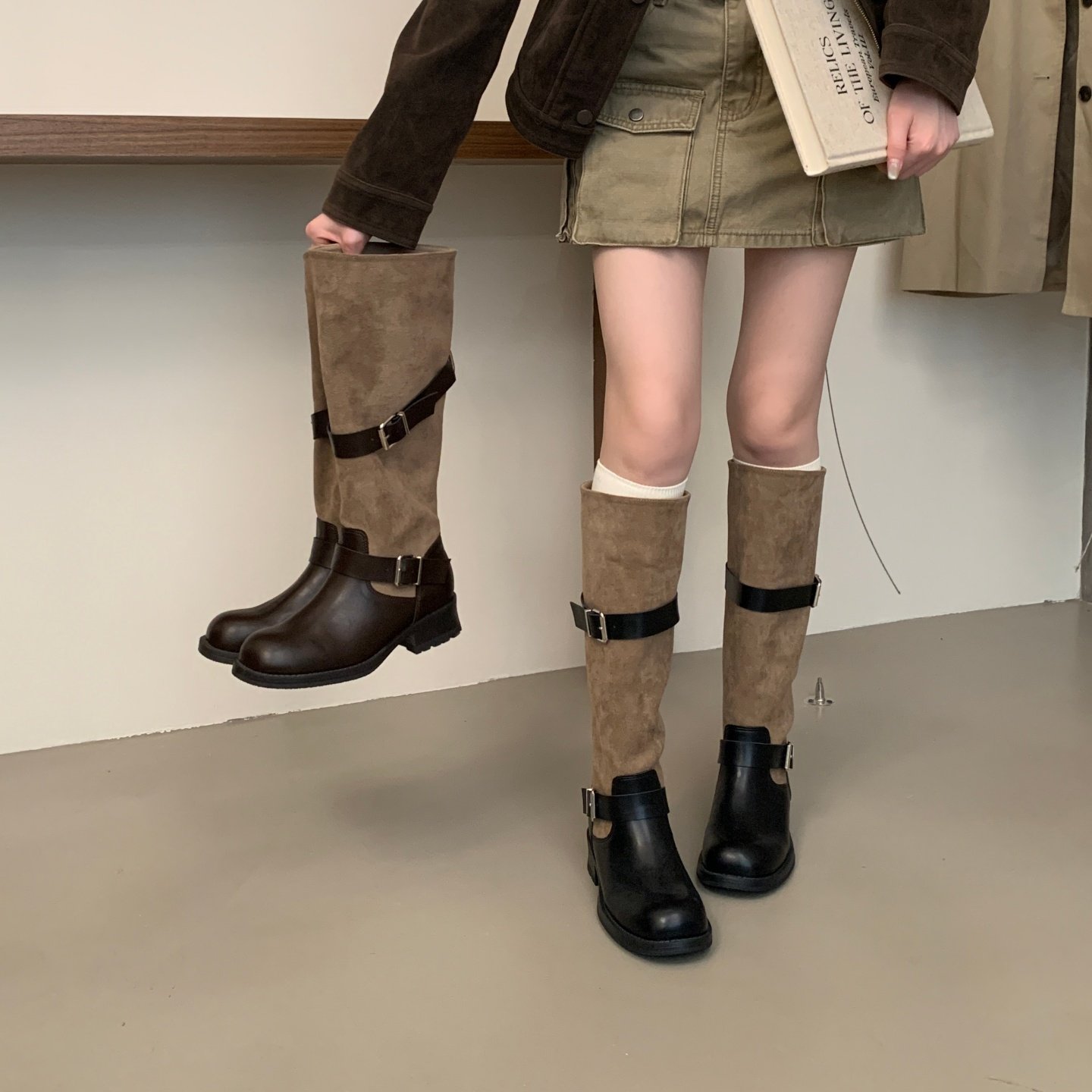 ERYUE欧美风皮带扣骑士
