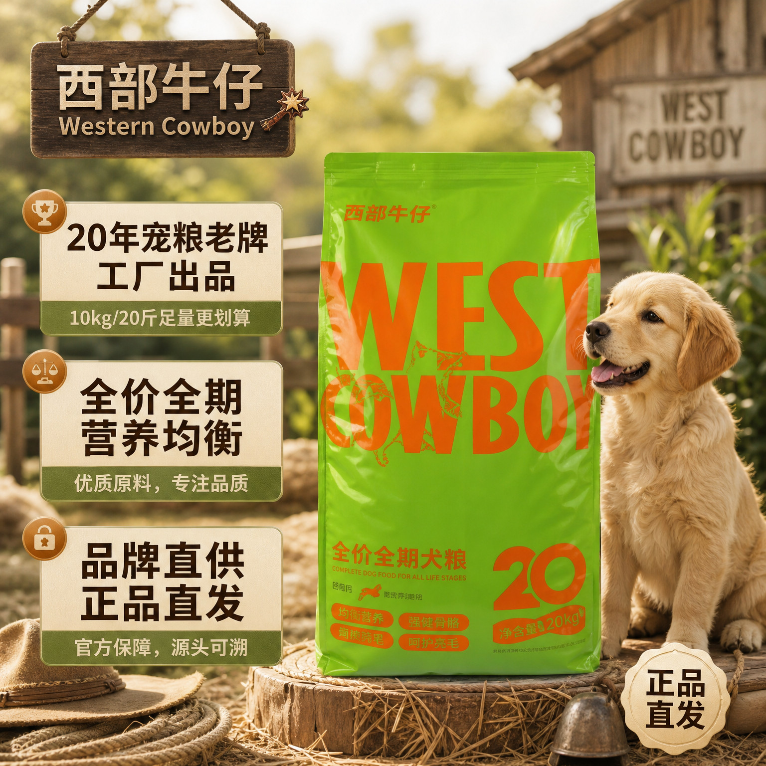 西部牛仔全价牛肉味全期狗粮