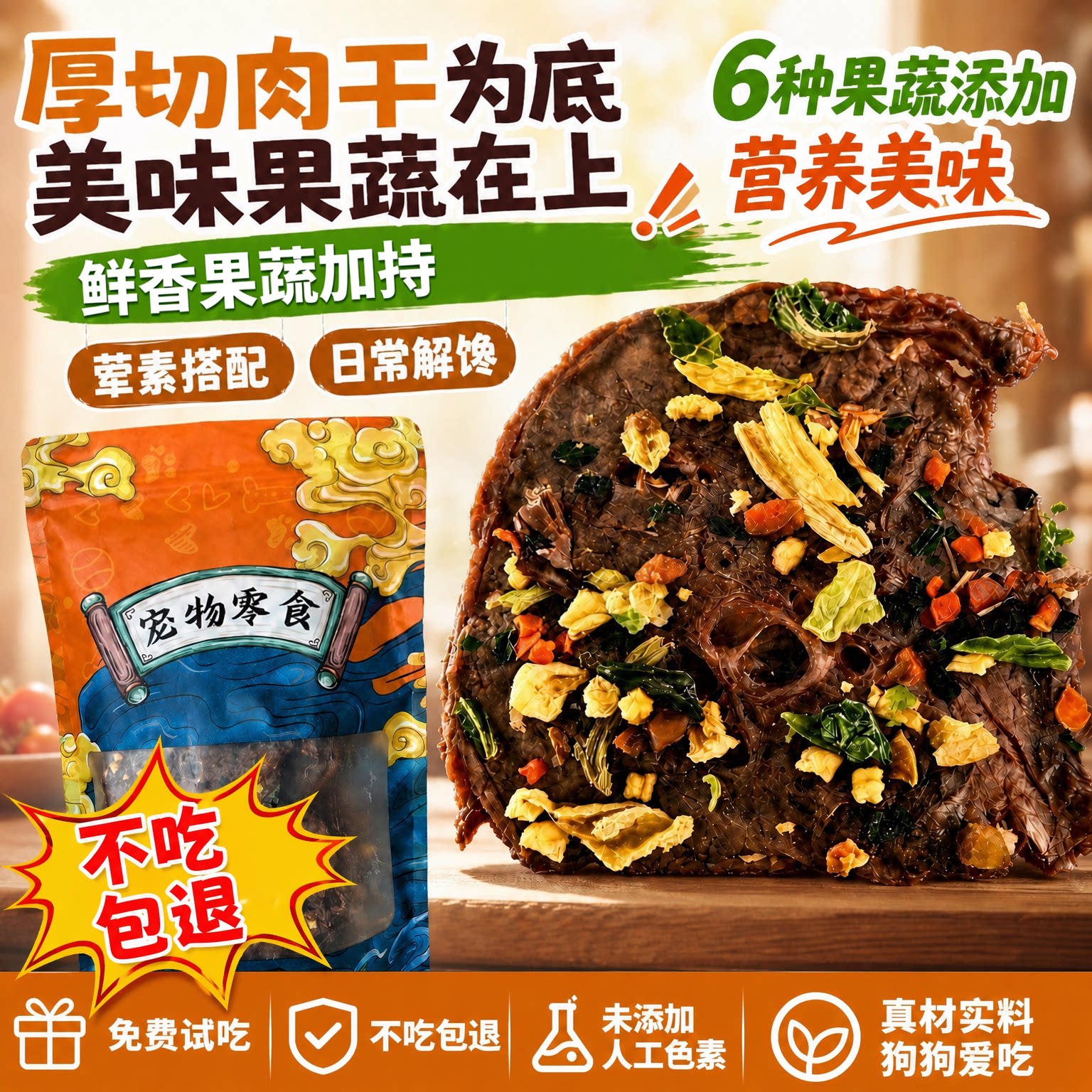 狗狗宠物风干零食果蔬脆水果蔬菜肉干磨牙小型犬训练日常互动奖励