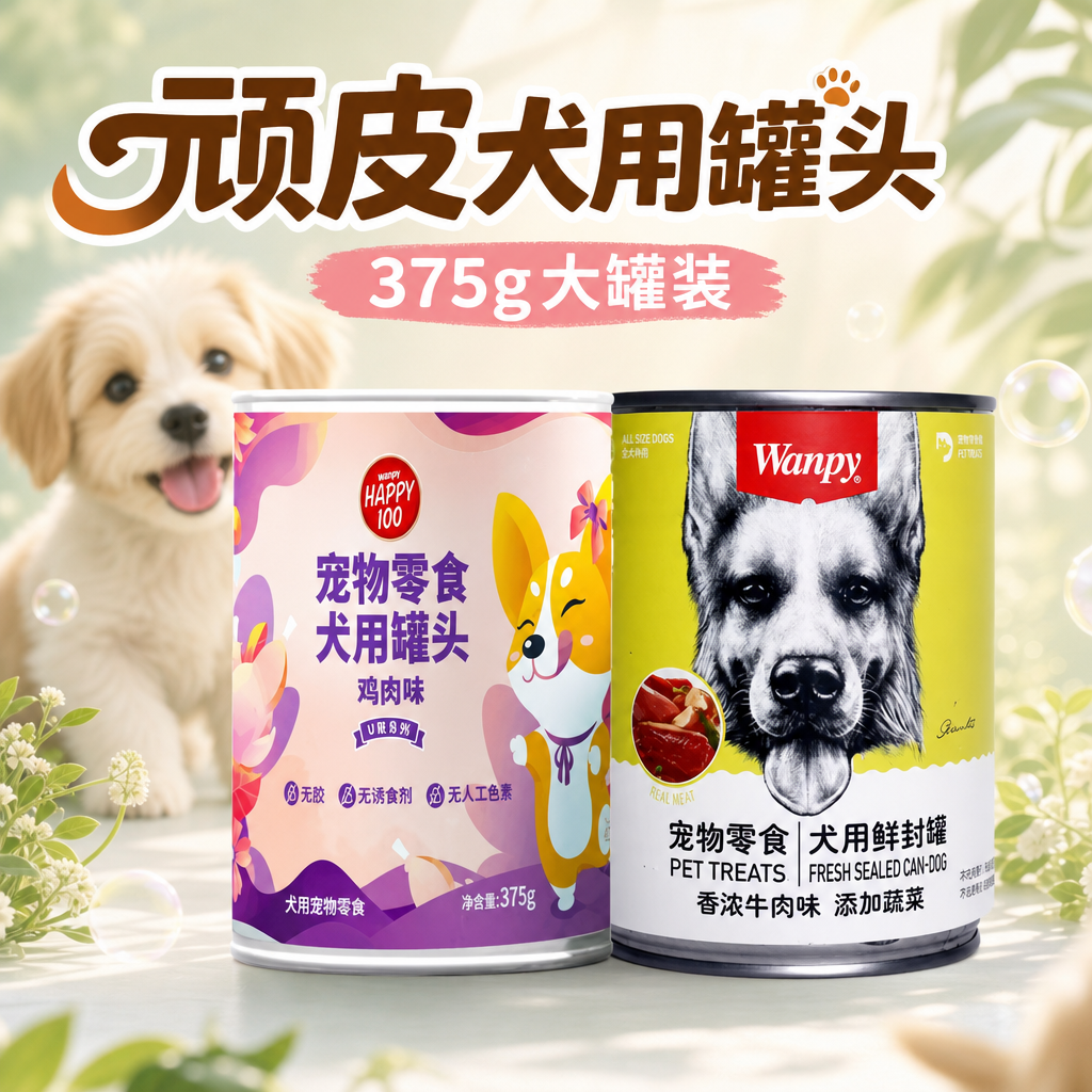 wanpy顽皮狗U能罐头狗狗零食营养湿粮主食幼犬拌饭拌粮狗狗鲜封罐