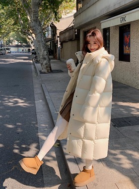 长款羽绒服女冬季2025新款泡芙加厚过膝高端90白鸭绒宽松保暖外套