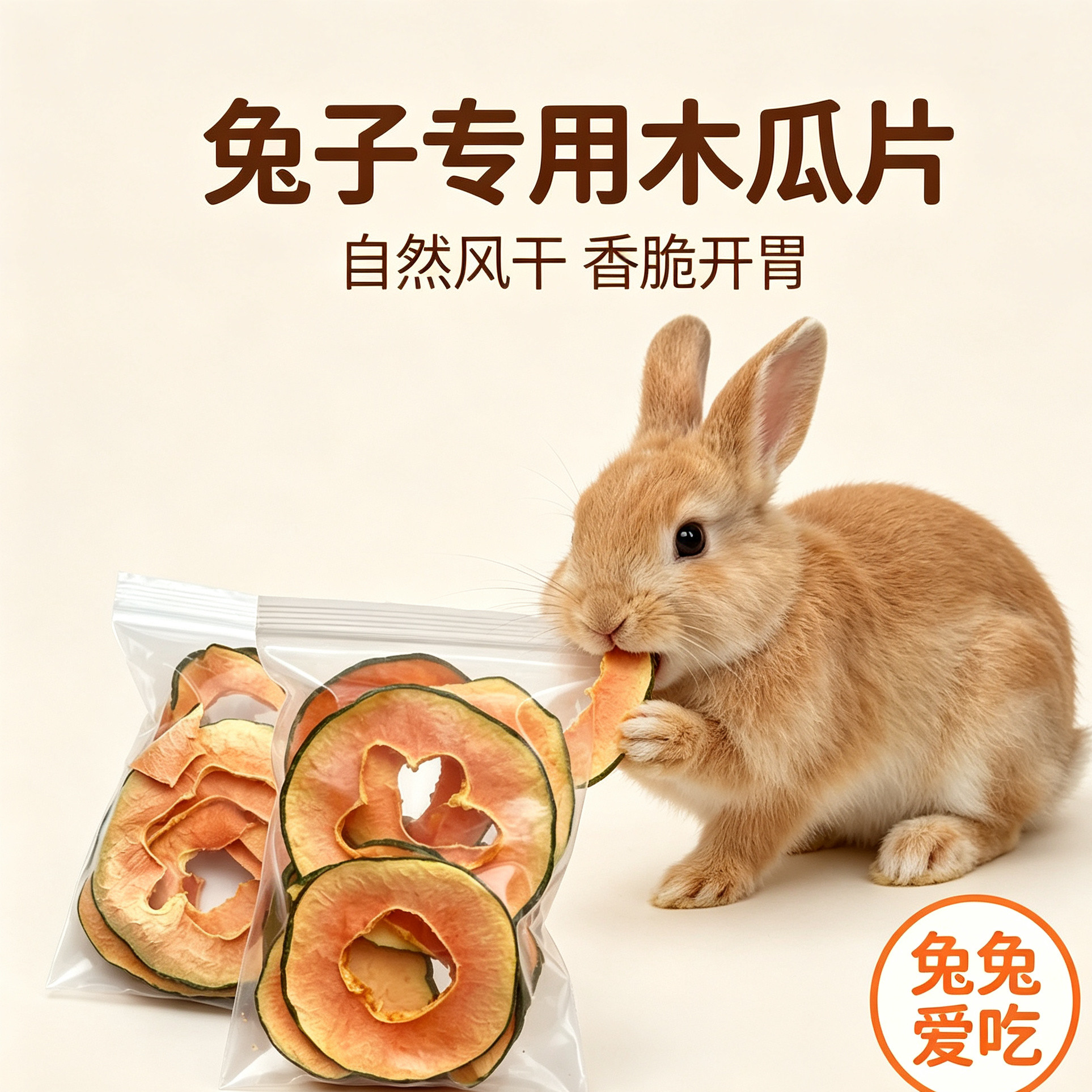兔子零食木瓜片干木瓜蛋白酶助化排毛球仓鼠龙猫磨牙宠物日常零食