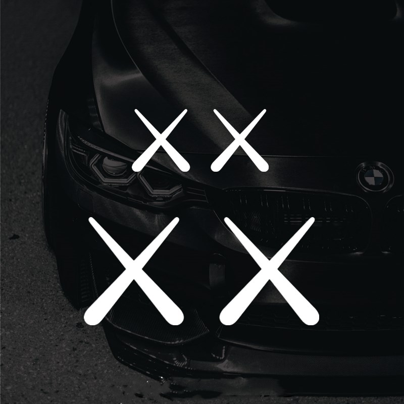 潮牌汽车贴纸双眼XX改装车贴装饰贴后挡风玻璃拉花潮流个性车身贴